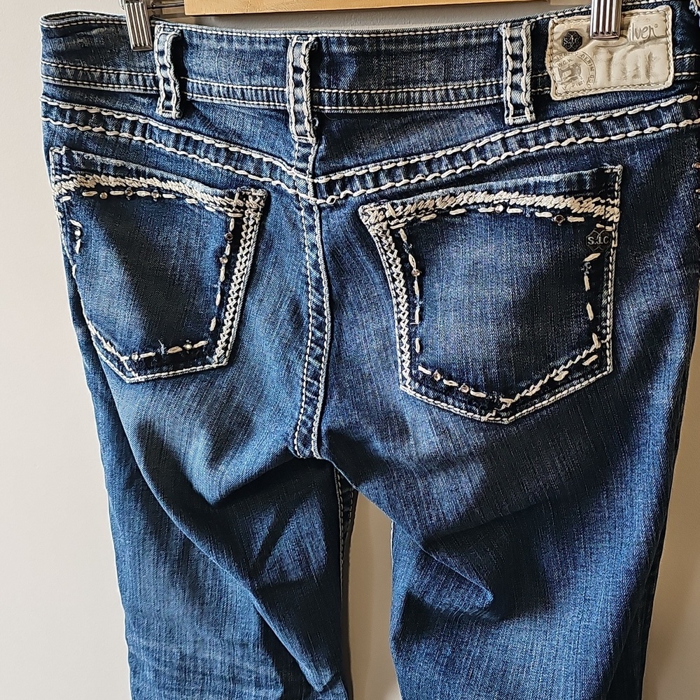 Silver Suki 33x33 Dark Blue Straight Leg Jeans